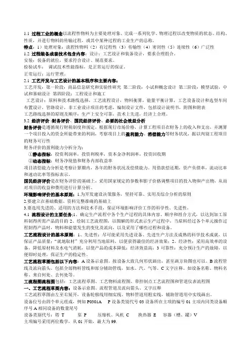 2014过程装备成套技术考试重点最终版