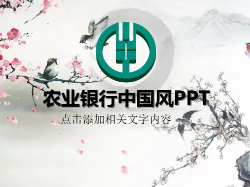 中国风中国农业银行工作总结汇报PPT模板