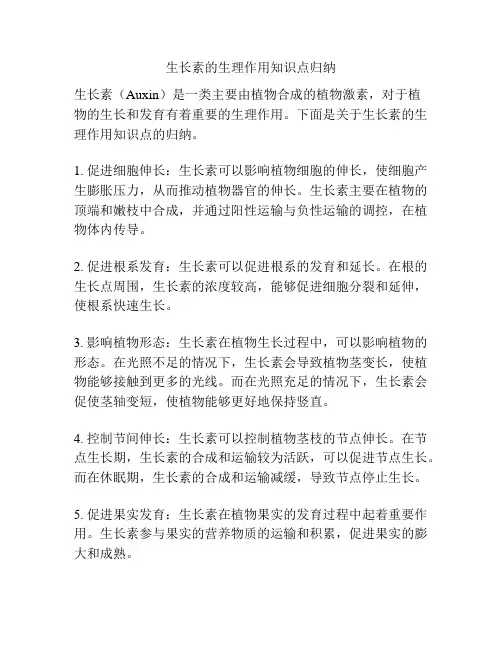生长素的生理作用知识点归纳
