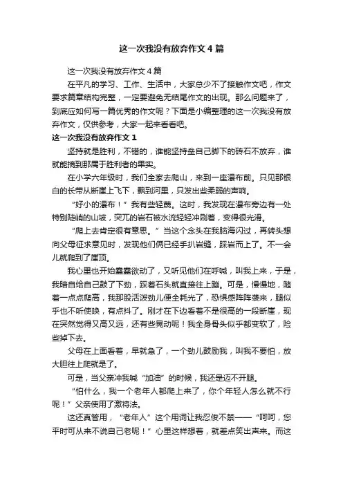 这一次我没有放弃作文4篇