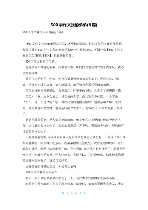 500字作文我的弟弟(6篇)