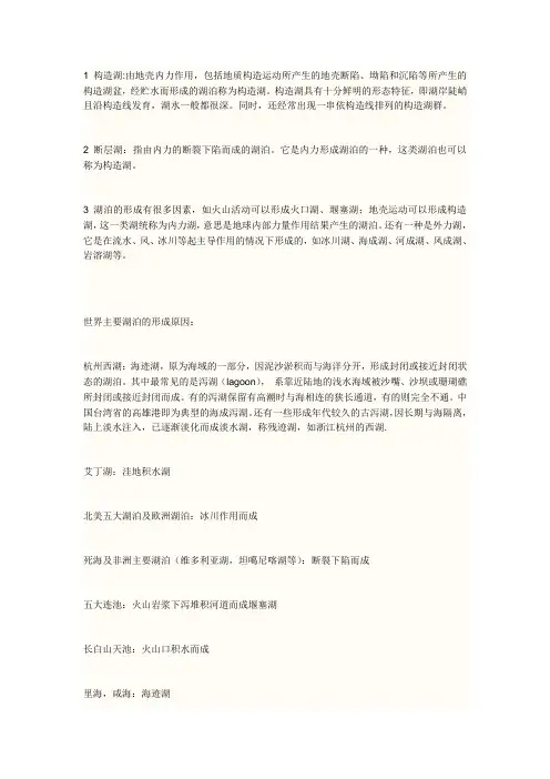 湖泊分类及典例