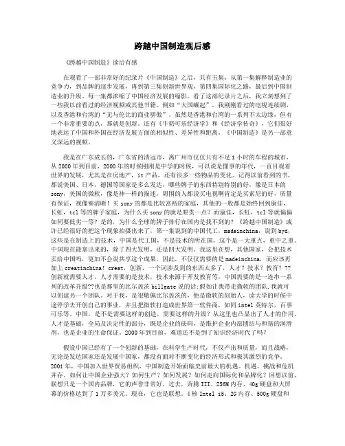跨越中国制造观后感