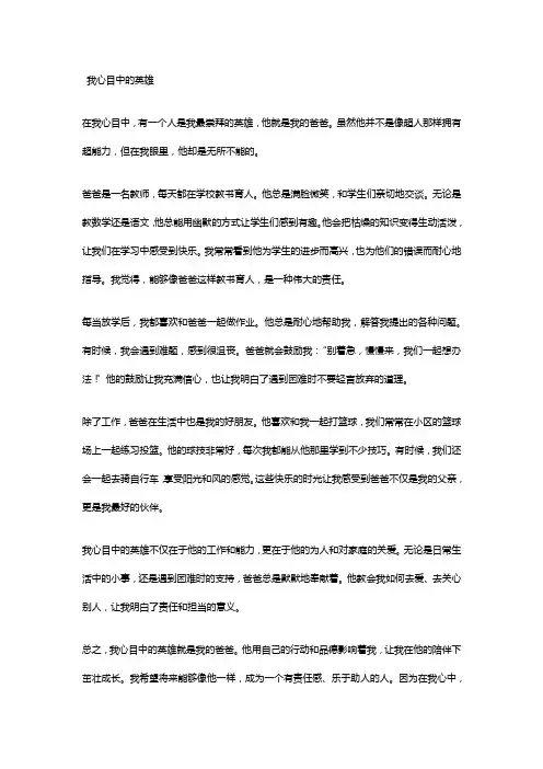 我心目中的英雄