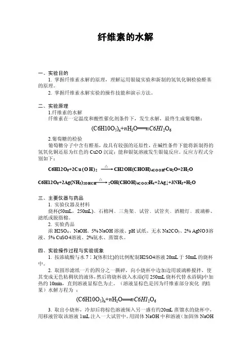 纤维素的水解实验报告