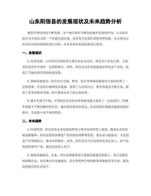 山东阳信县的发展现状及未来趋势分析