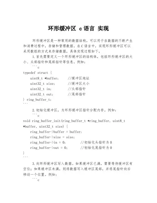 环形缓冲区 c语言 实现