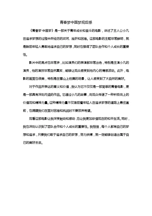 青春梦中国梦观后感