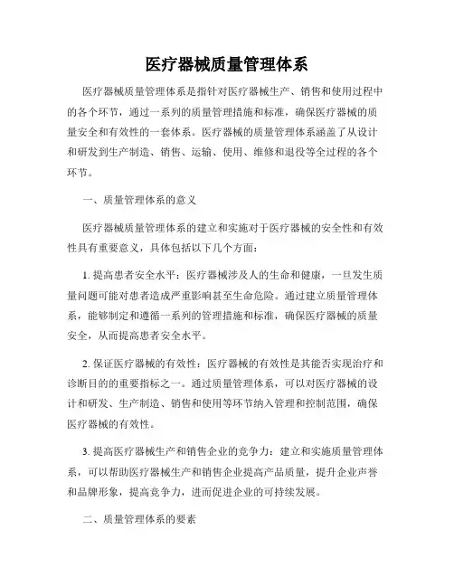 医疗器械质量管理体系