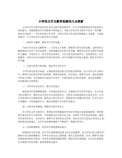小学语文作文教学思路的几点探索