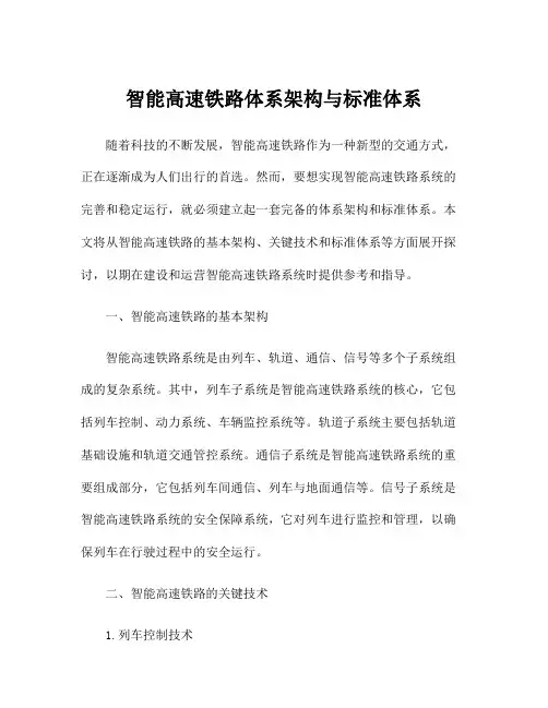 智能高速铁路体系架构与标准体系