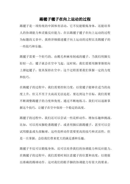 踢毽子毽子在向上运动的过程