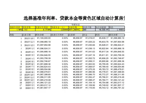 房贷计算器EXCEL版90(等额本金+等额本息)