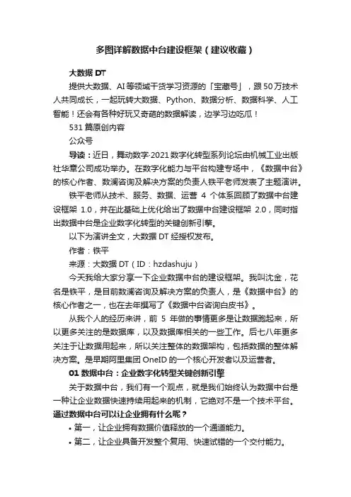 多图详解数据中台建设框架（建议收藏）