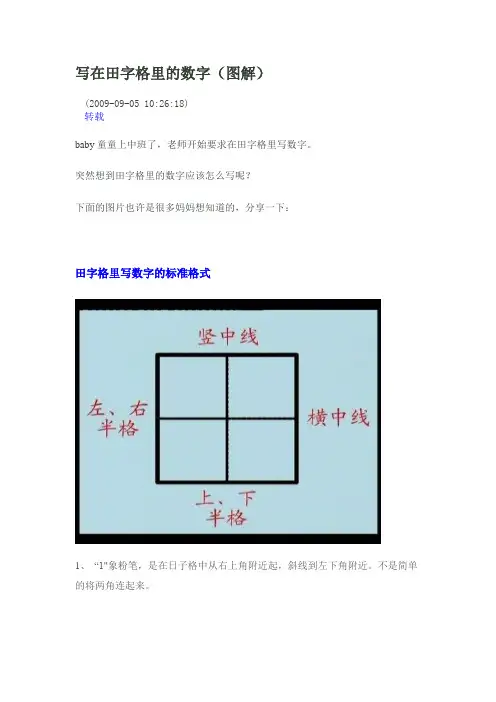 写在田字格里的数字(图解)