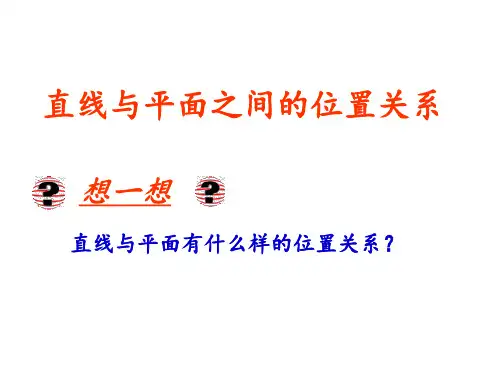 直线与平面之间的位置关系 ppt课件