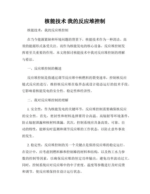核能技术 我的反应堆控制