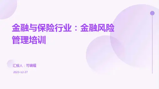金融与保险行业：金融风险管理培训ppt