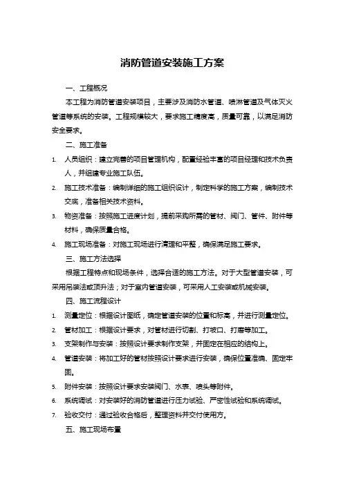 消防管道安装施工方案