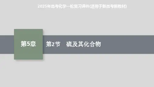 2025年高考化学一轮复习课件(适用于新高考新教材) 第2节 硫及其化合物