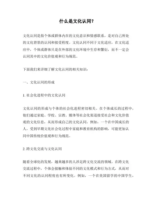 什么是文化认同？