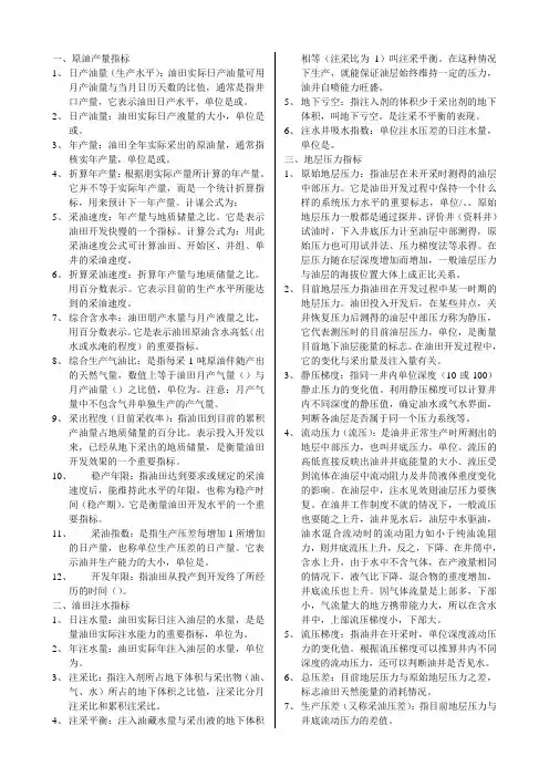 原油产量指标