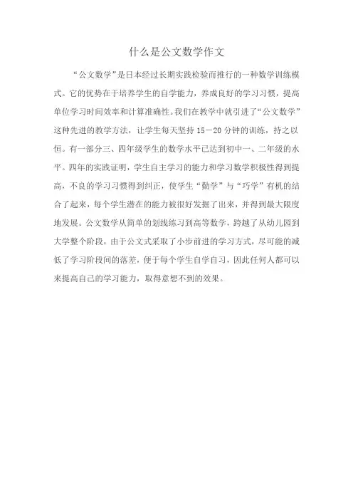 什么是公文数学作文