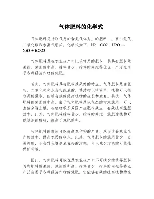 气体肥料的化学式