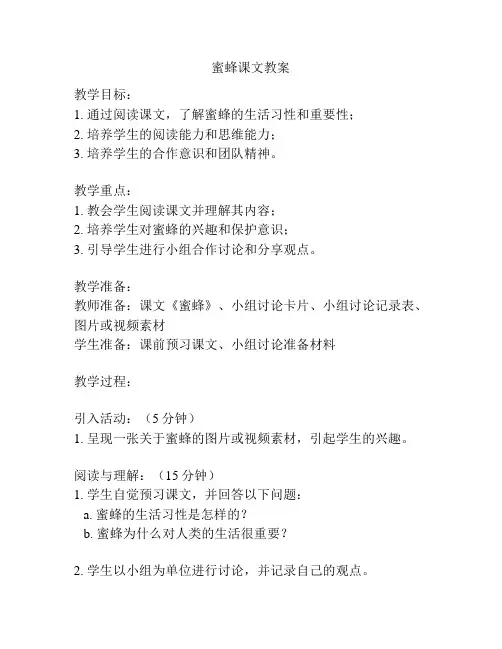 蜜蜂课文教案