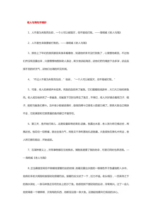 老人与海摘抄 