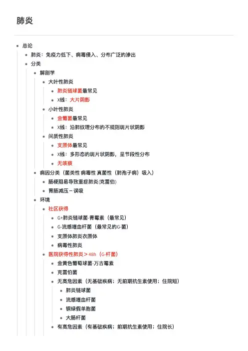 肺炎 学习笔记