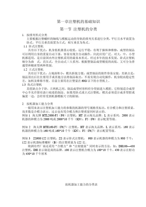 注塑机基本知识