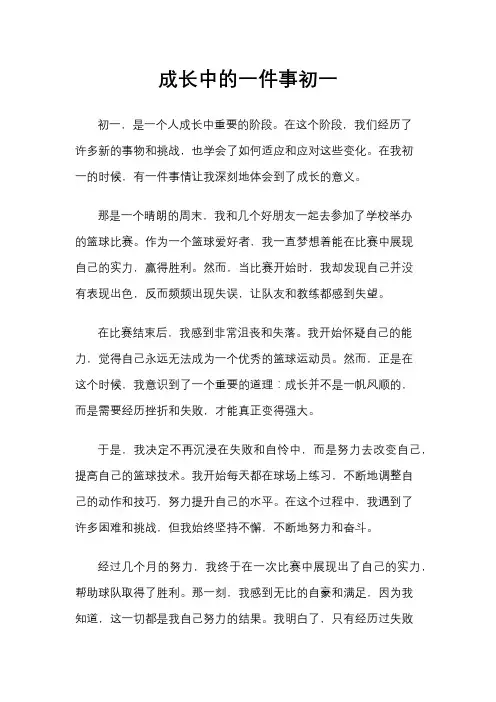 成长中的一件事初一