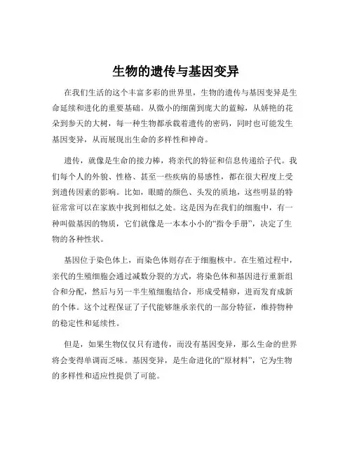 生物的遗传与基因变异