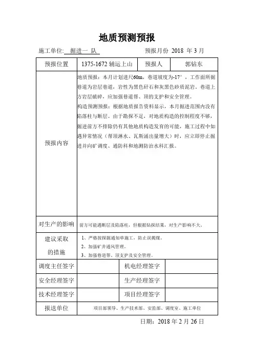 地质预测预报