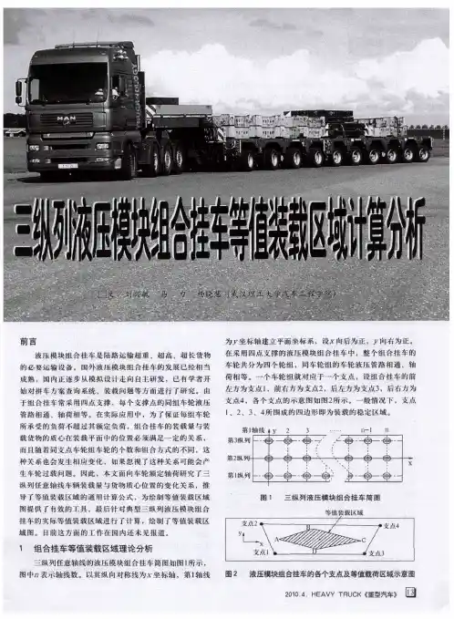 三纵列液压模块组合挂车等值装载区域计算分析