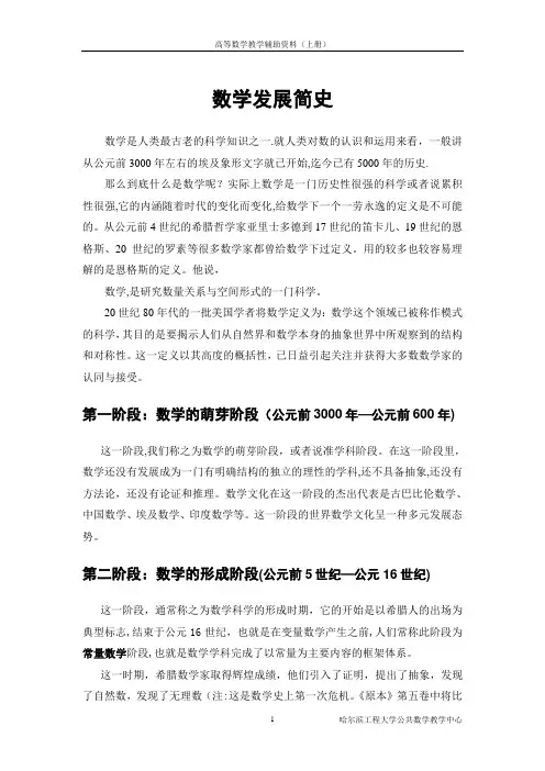 数学发展史【精选文档】