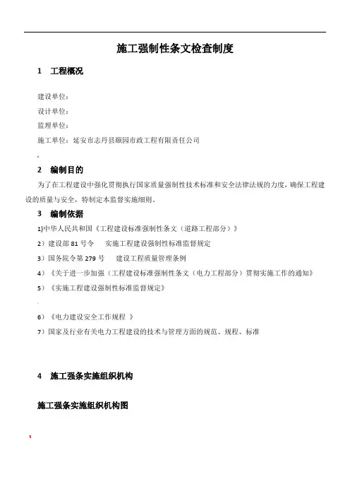 施工强制性条文检查制度