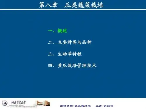 第八章 瓜类蔬菜栽培