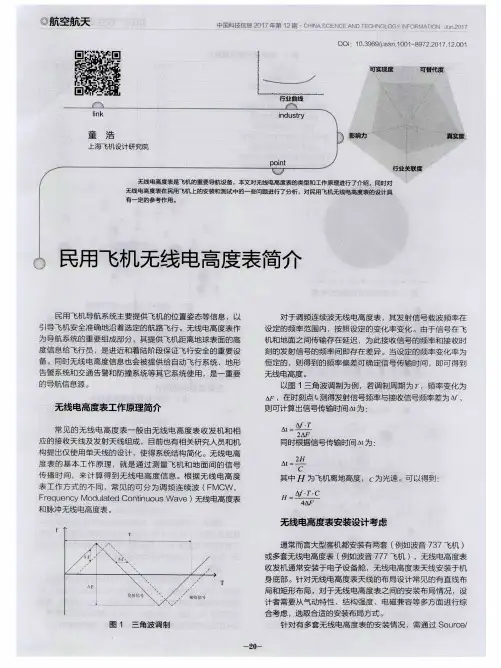 民用飞机无线电高度表简介