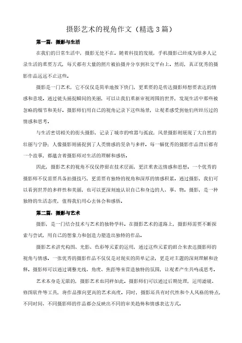 摄影艺术的视角 作文(精选3篇)