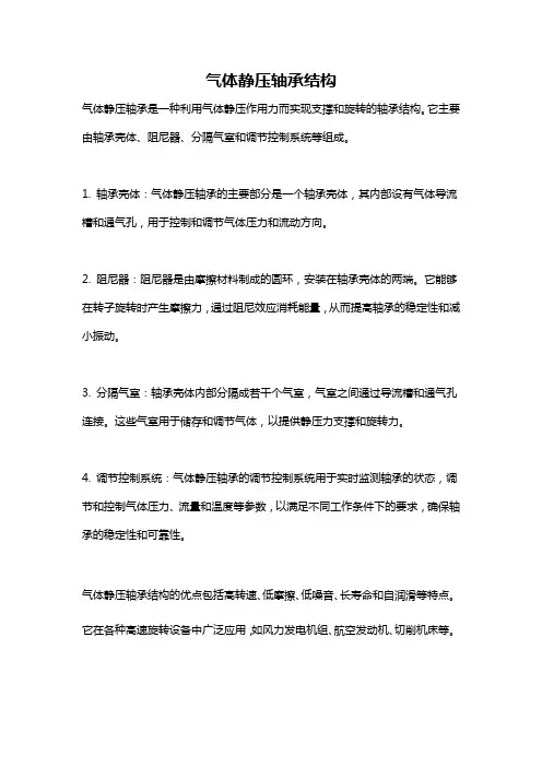 气体静压轴承结构