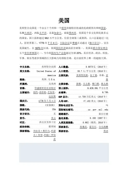 美国概况