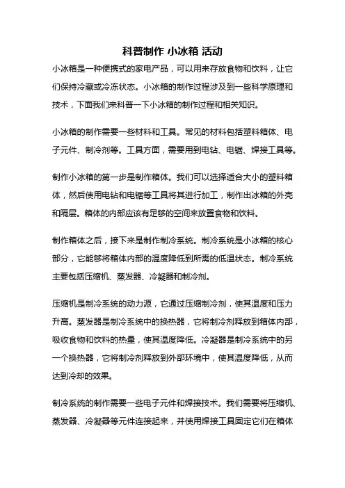 科普制作 小冰箱 活动