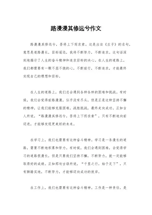 路漫漫其修远兮作文