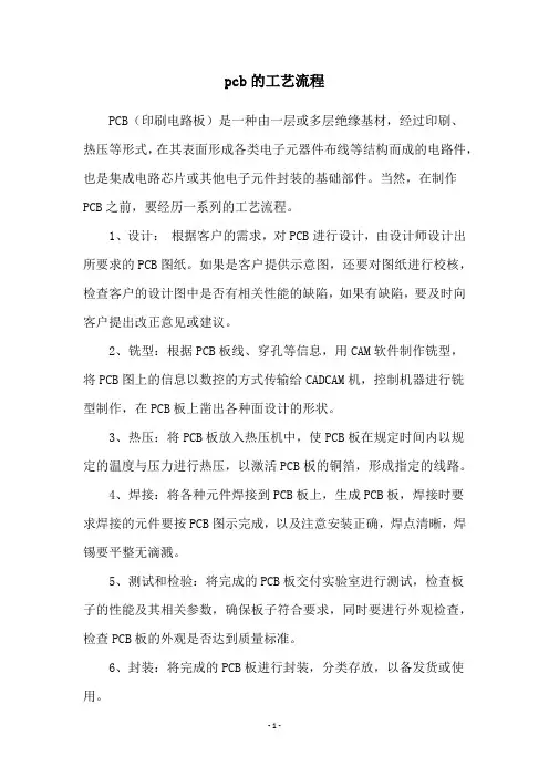 pcb的工艺流程