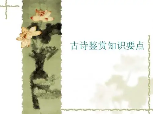 古诗鉴赏知识要点