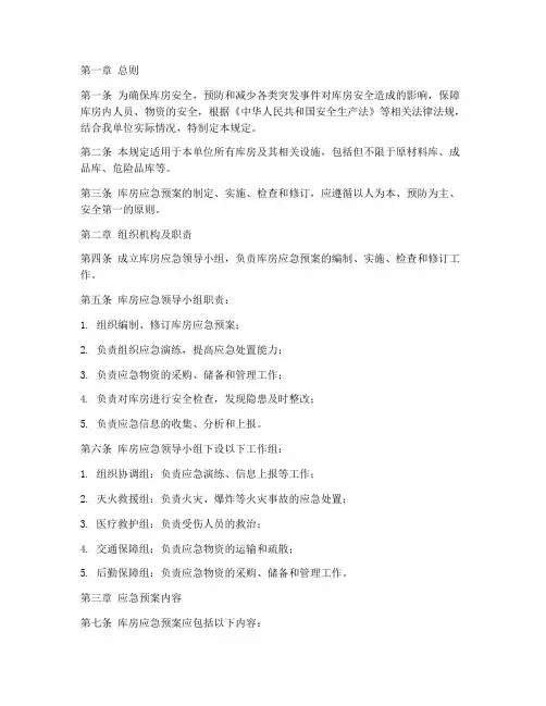 库房应急预案管理规定