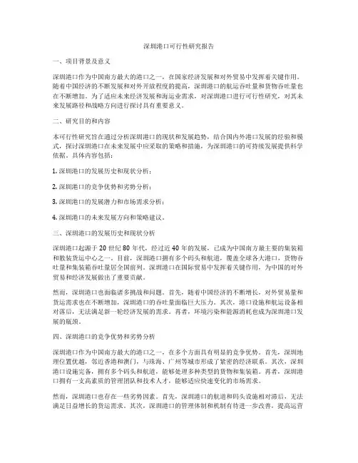 深圳港口可行性研究报告