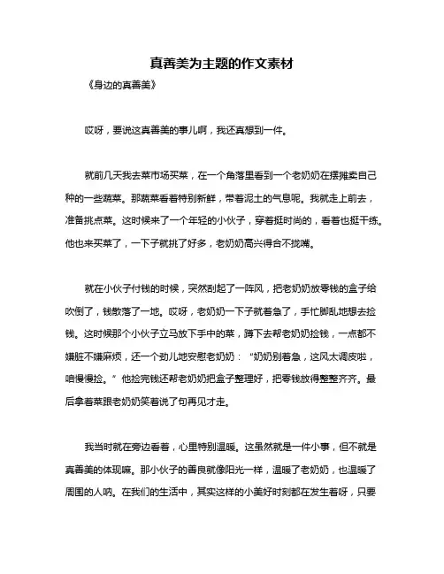 真善美为主题的作文素材
